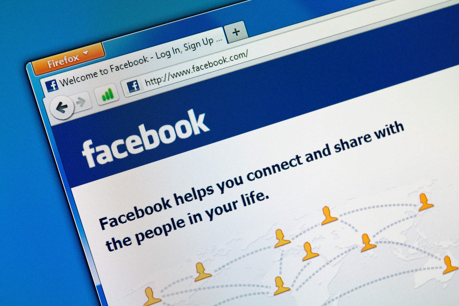 Facebook login page